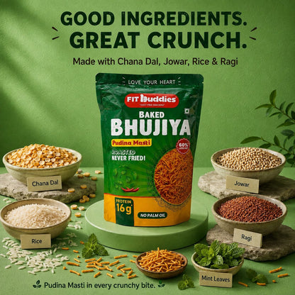 16G PROTEIN BAKED BHUJIYA — PUDINA MASTI
