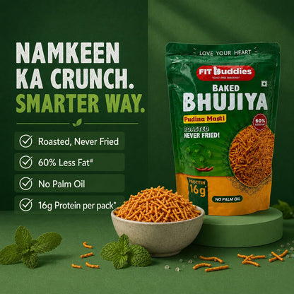 16G PROTEIN BAKED BHUJIYA — PUDINA MASTI