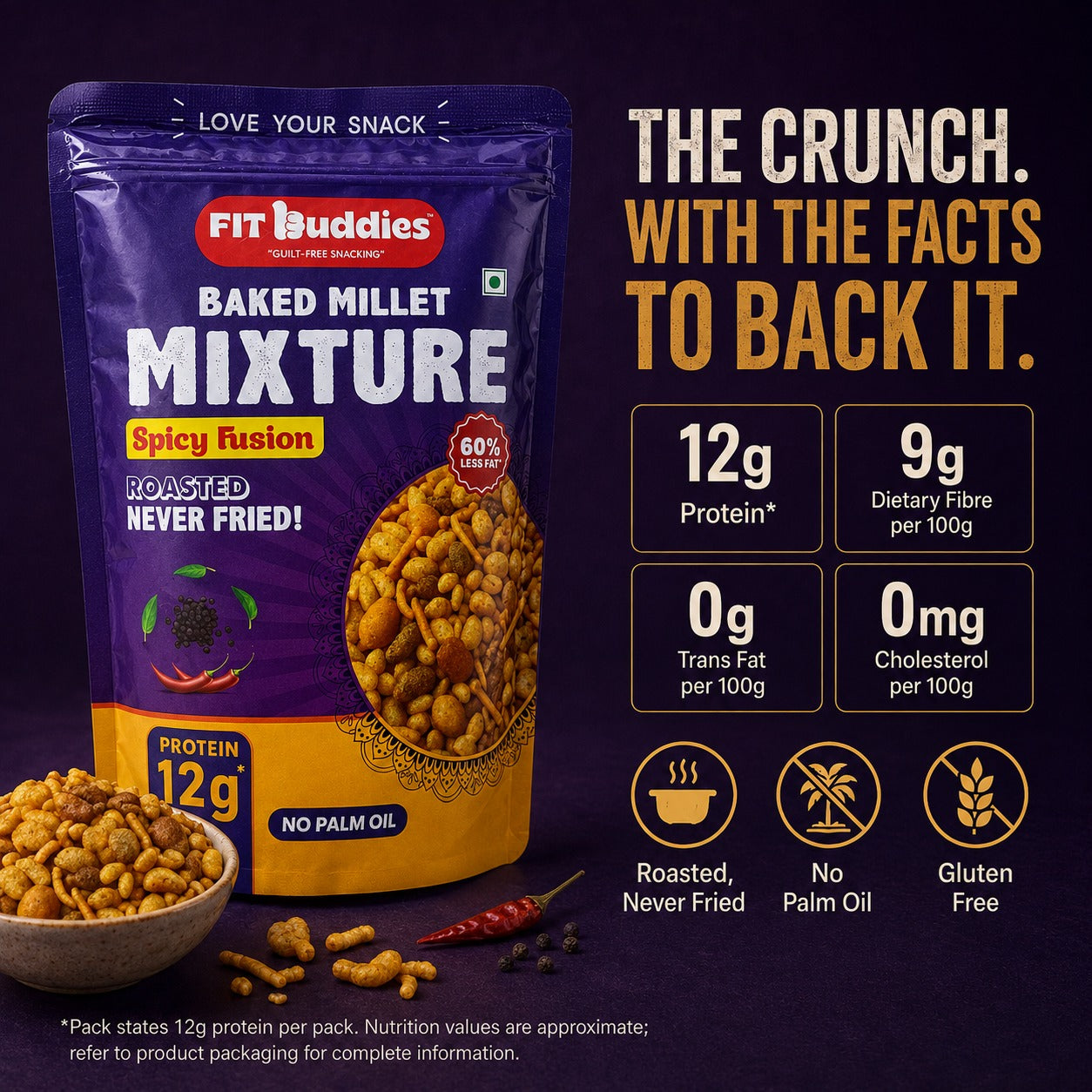 12G PROTEIN BAKED MILLET MIXTURE — SPICY FUSION