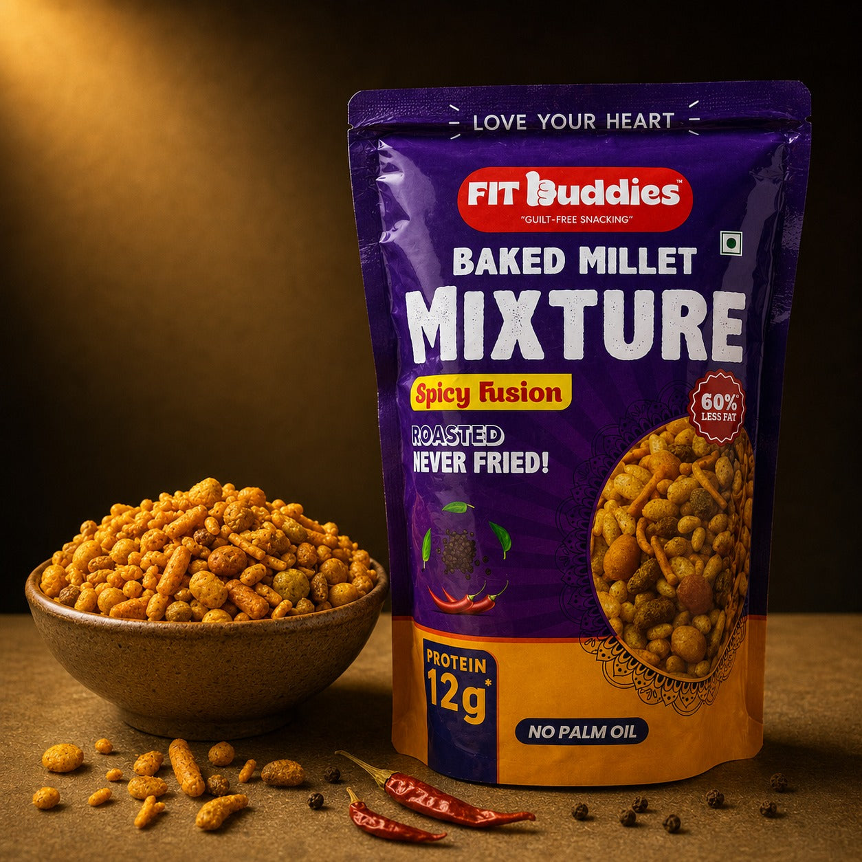 12G PROTEIN BAKED MILLET MIXTURE — SPICY FUSION