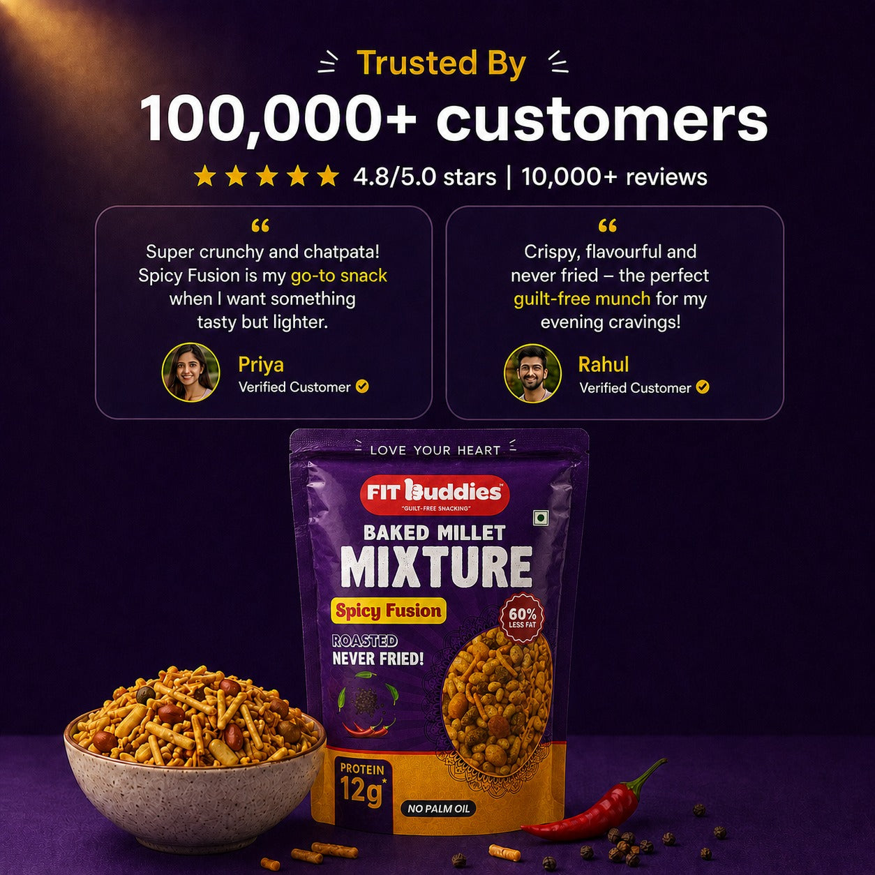 12G PROTEIN BAKED MILLET MIXTURE — SPICY FUSION